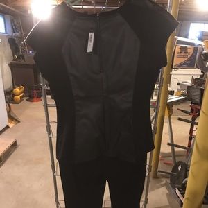 Black leather top and pant set